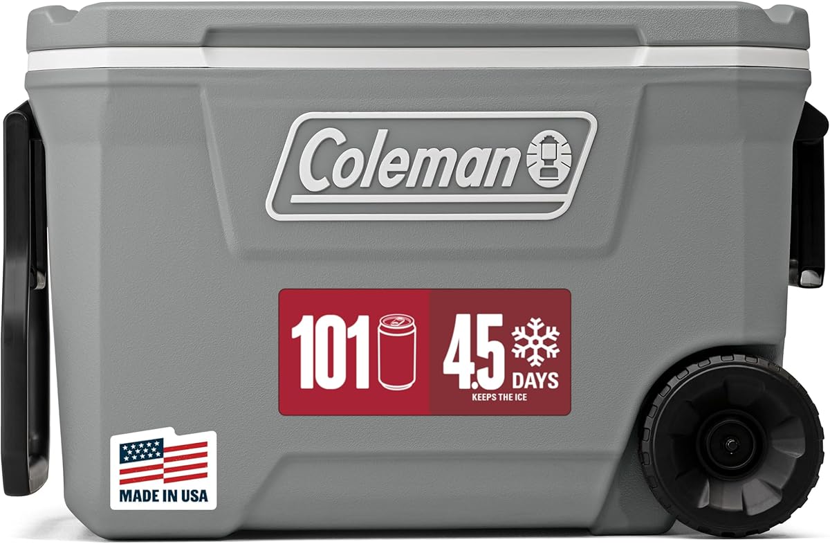 Coleman Classic Series Insulated Portable Rolling Cooler with Wheels