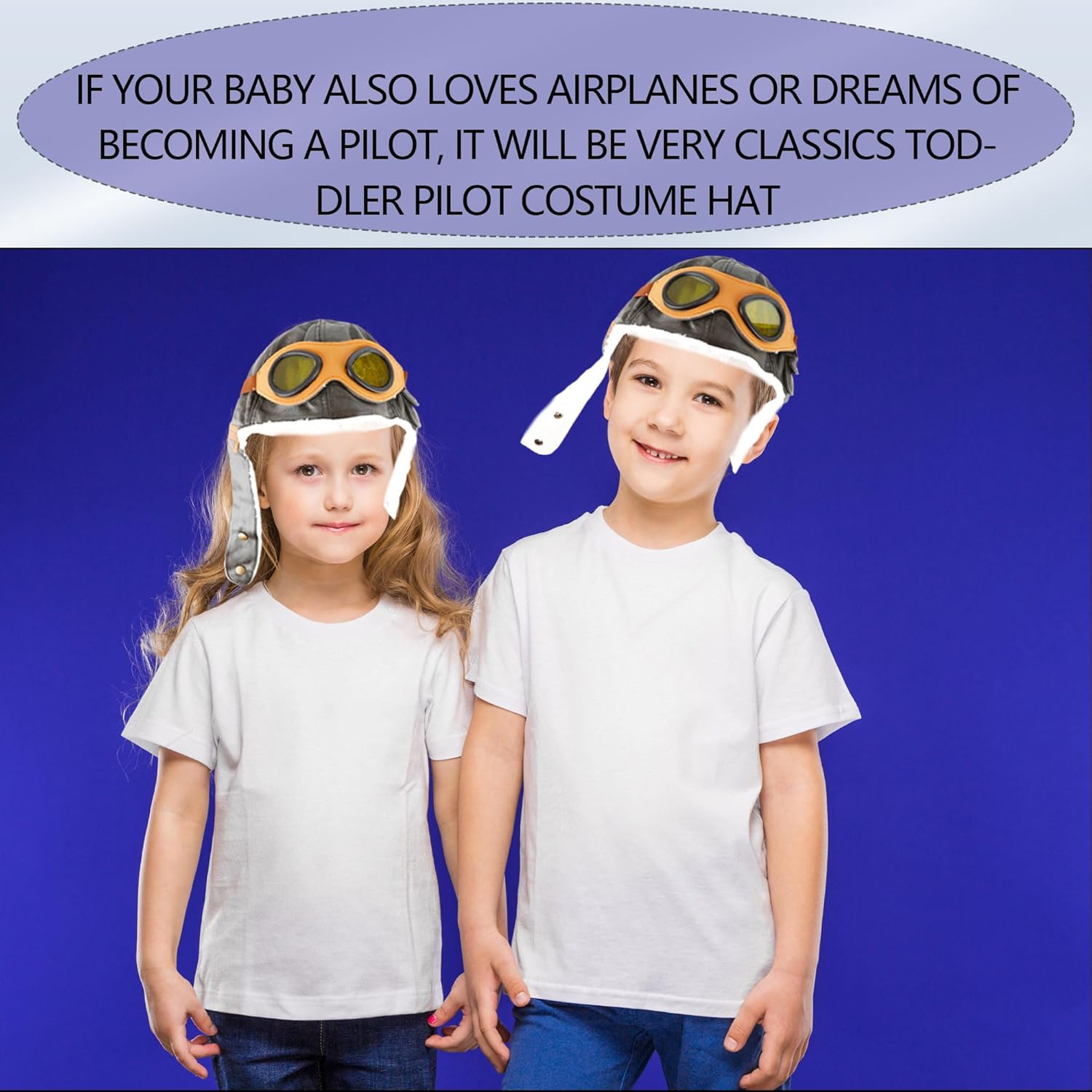 2 Pcs Pilot Hat for Kids Children Winter Aviator Hat Warm Pilot Caps with Goggles Fleece Warm Cap with Earmuffs for Theme Party Photography Props