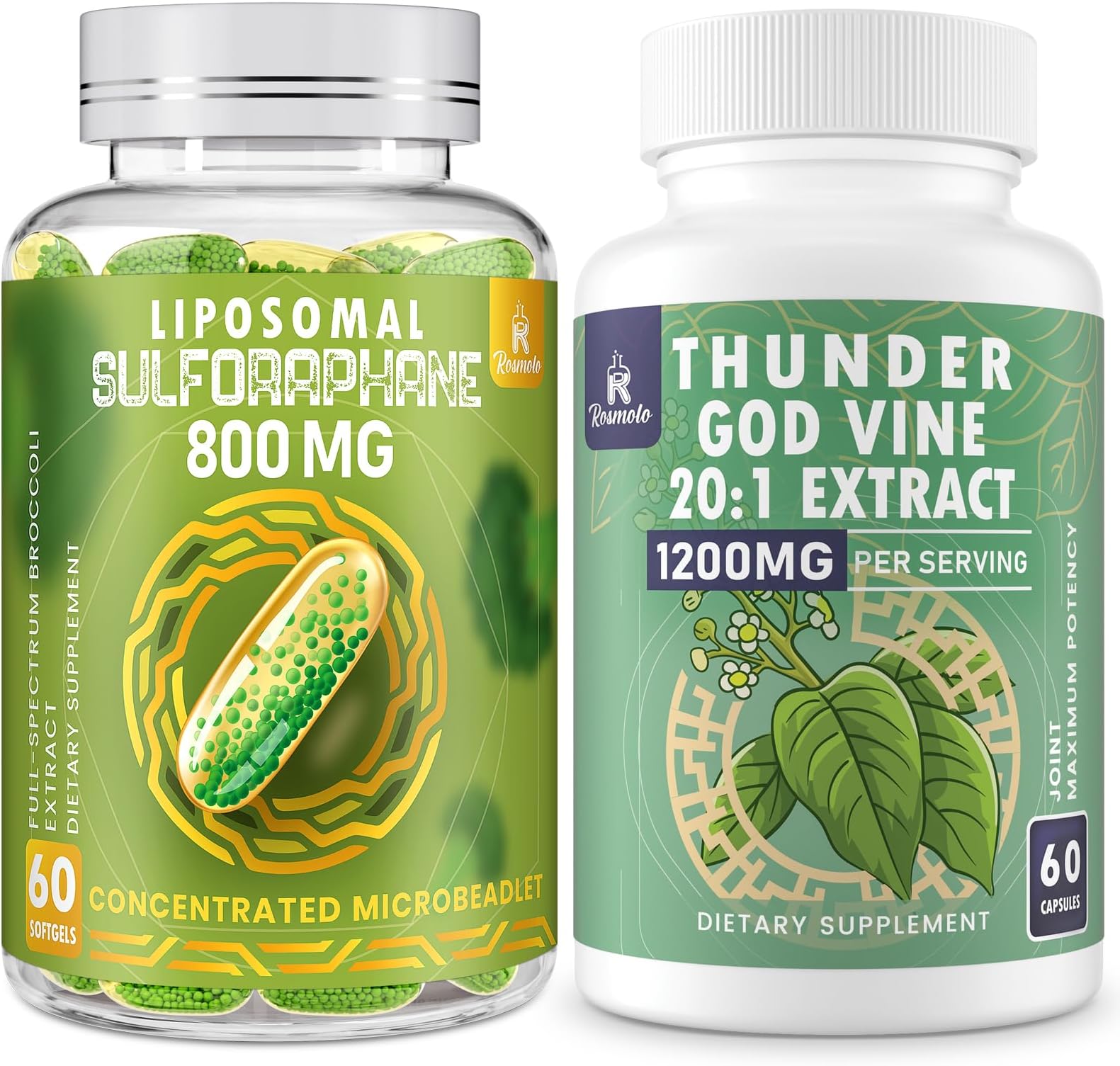 800 MG Liposomal Sulforaphane with 1200 MG Thunder God Vine Root Extract 20:1 Supplement