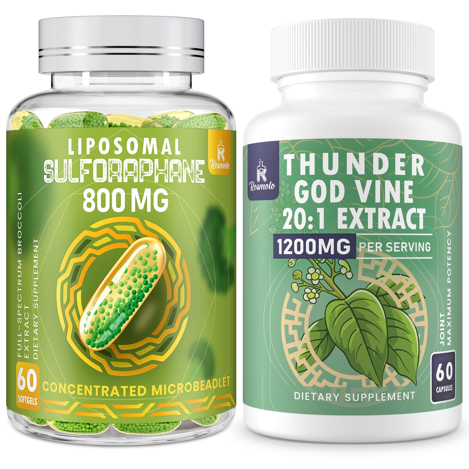 800 MG Liposomal Sulforaphane with 1200 MG Thunder God Vine Root Extract 20:1 Supplement