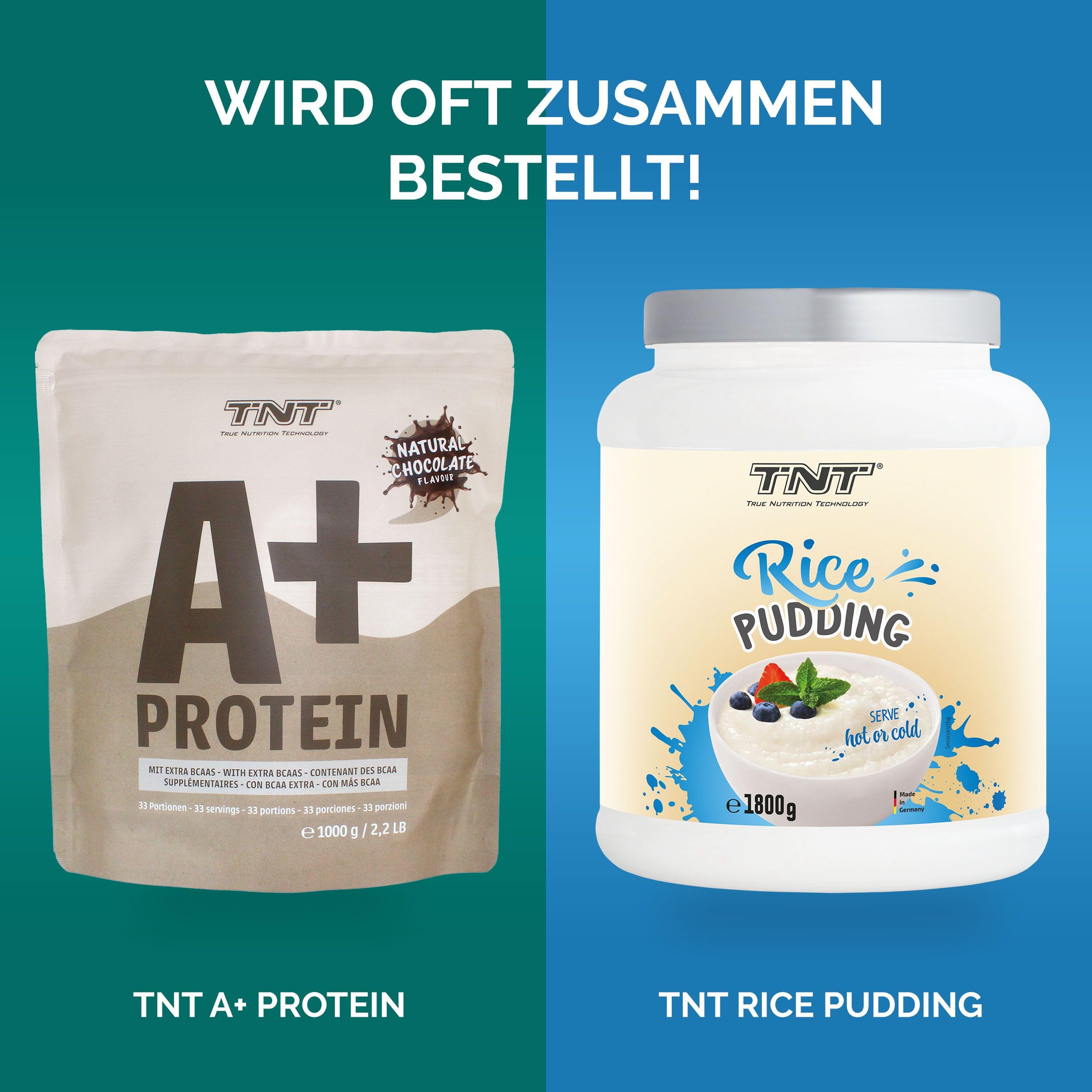 TNT A+ proszek białkowy wegański (1 kg) • wegański shake proteinowy • 33 porcje • 22,8 g białka na porcję • bogaty w BCAA + leucynę • roślinny proszek proteinowy • Made in Germany • Vanilla-Cookie