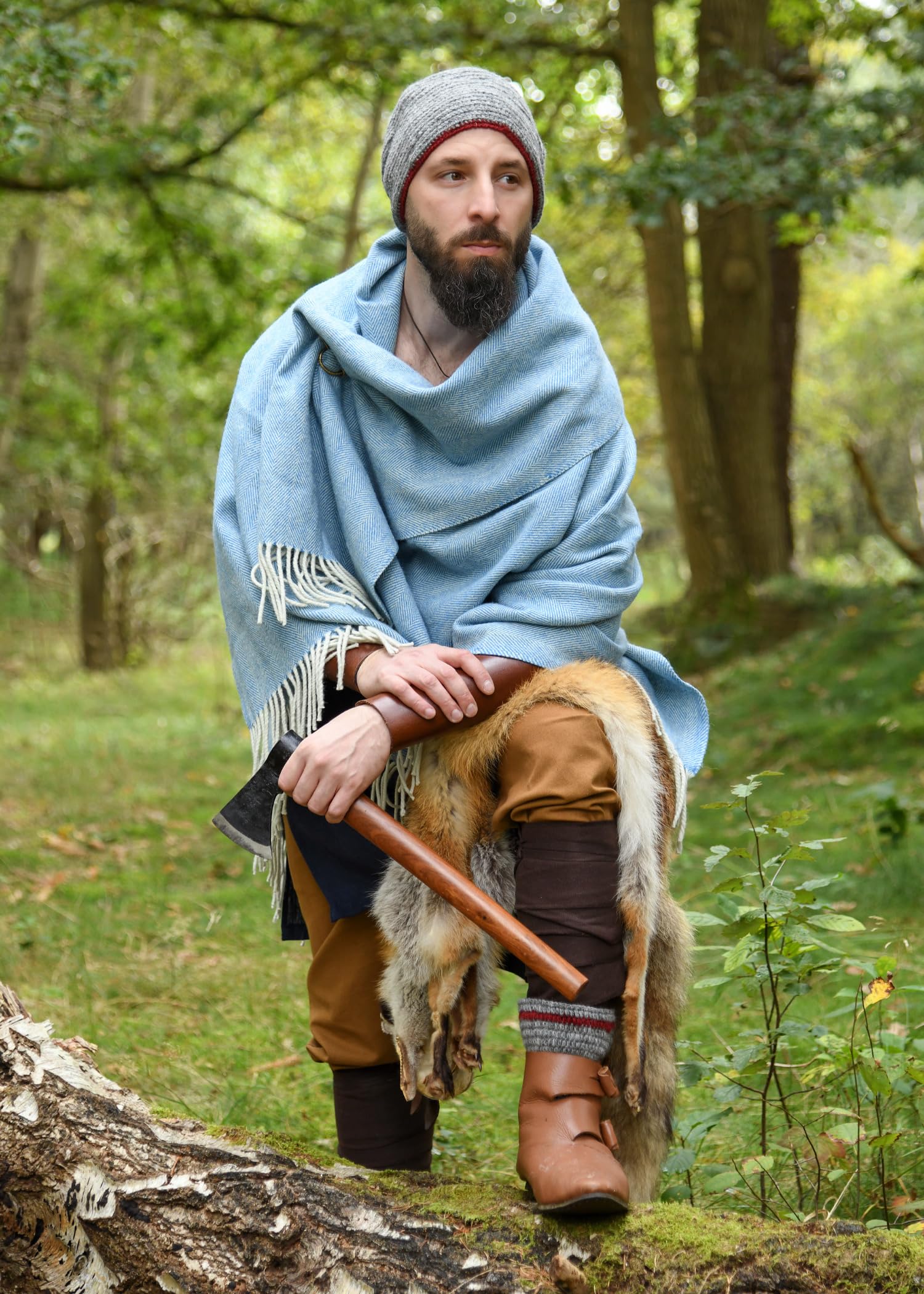 Ulfberth Gehäkelte Wollsocken, Wikinger Socken | Mittelalterliche Fußwärmer, für den Altag, Reenactment, LARP, Historische Darstellungen & Fantasy Cosplay