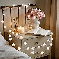 Vista 7 de Guirnalda de luces decorativas, forma de diamante de estrella brillante de 10 pies, 40 luces LED con control remoto, alimentadas por batería o USB