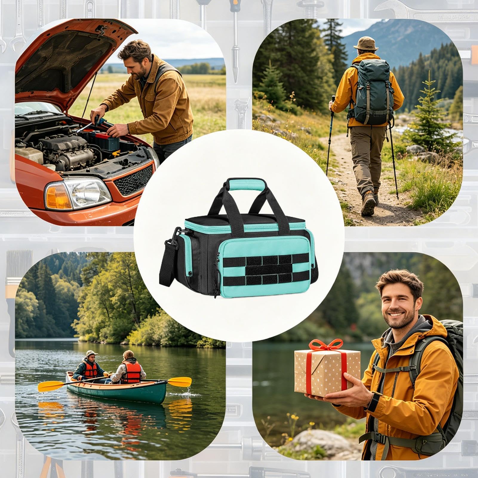 Bolsa Tote De Herramientas Contenedor Portátil de Tela Oxford | Bolsa Para Herramientas para carpintero electricista jardinería viajes construcción y camping