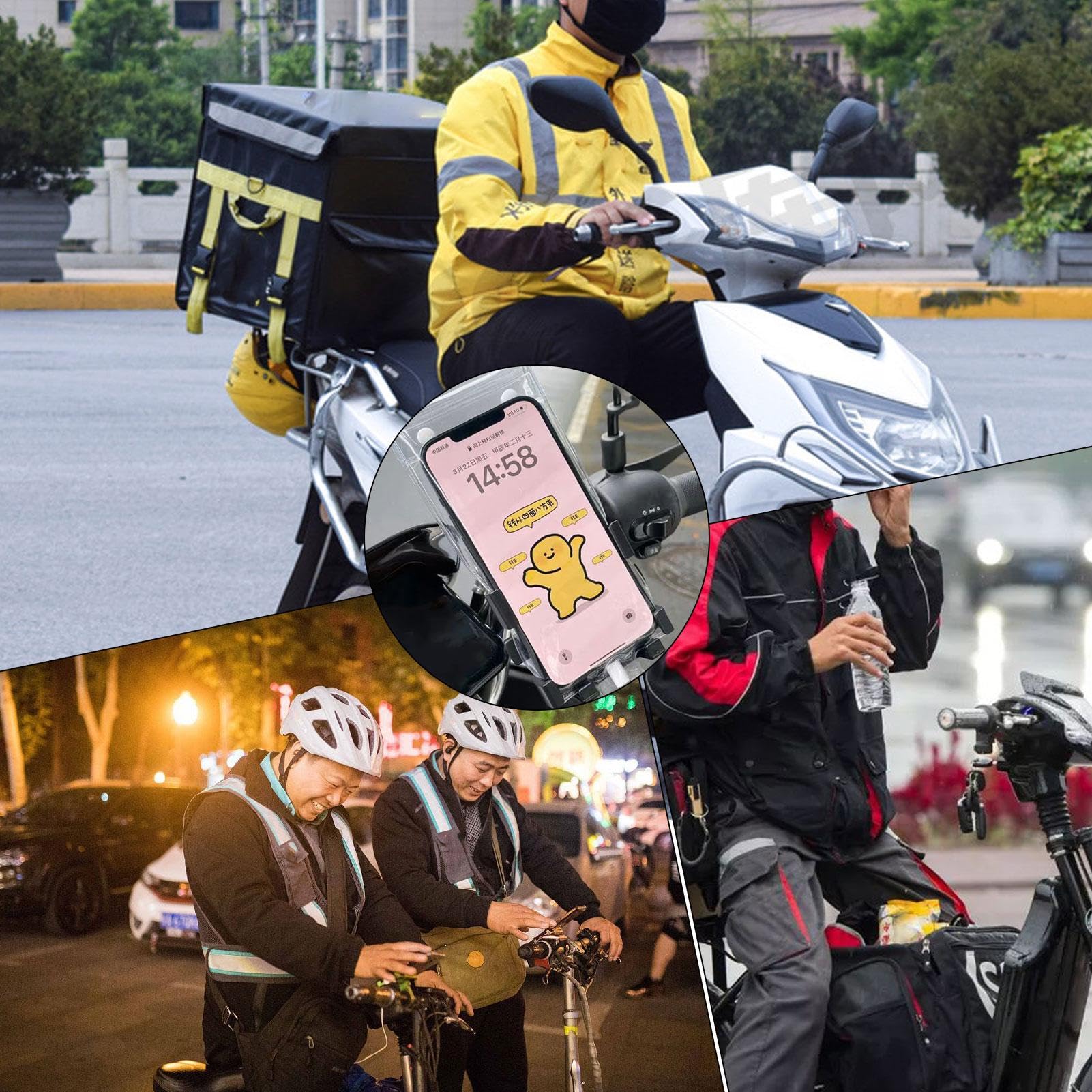 Generic Custodia impermeabile per moto, custodia protettiva per cellulare, impermeabile, porta di ricarica, protezione antipioggia per il ciclismo