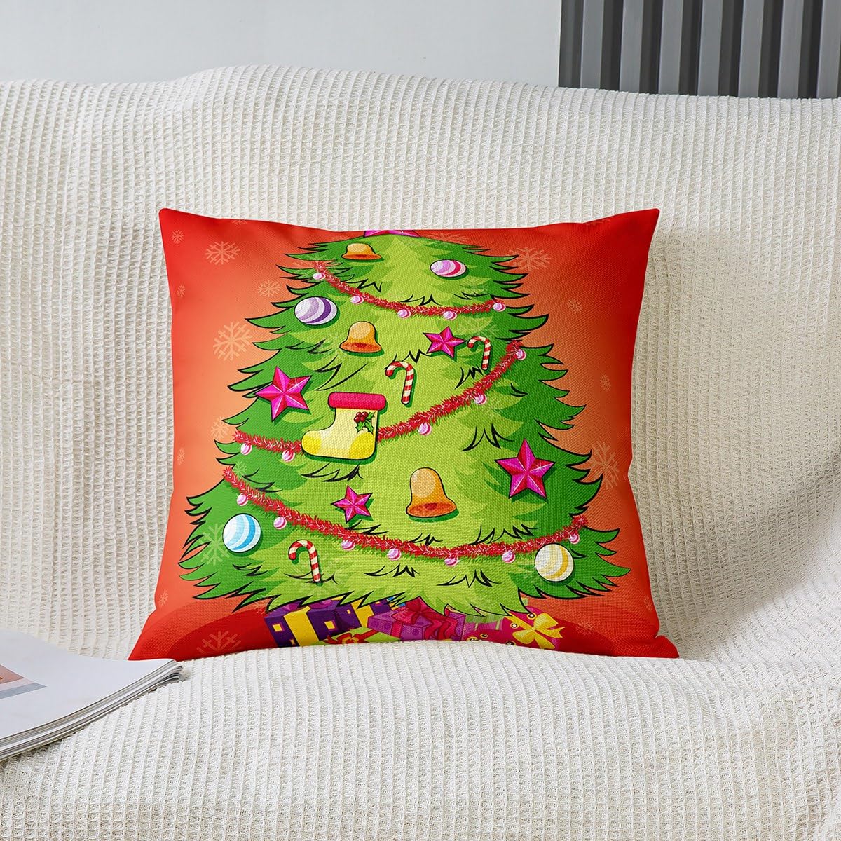Watecolor - Federa Per Cuscino A Forma Di Albero Di Natale, Per