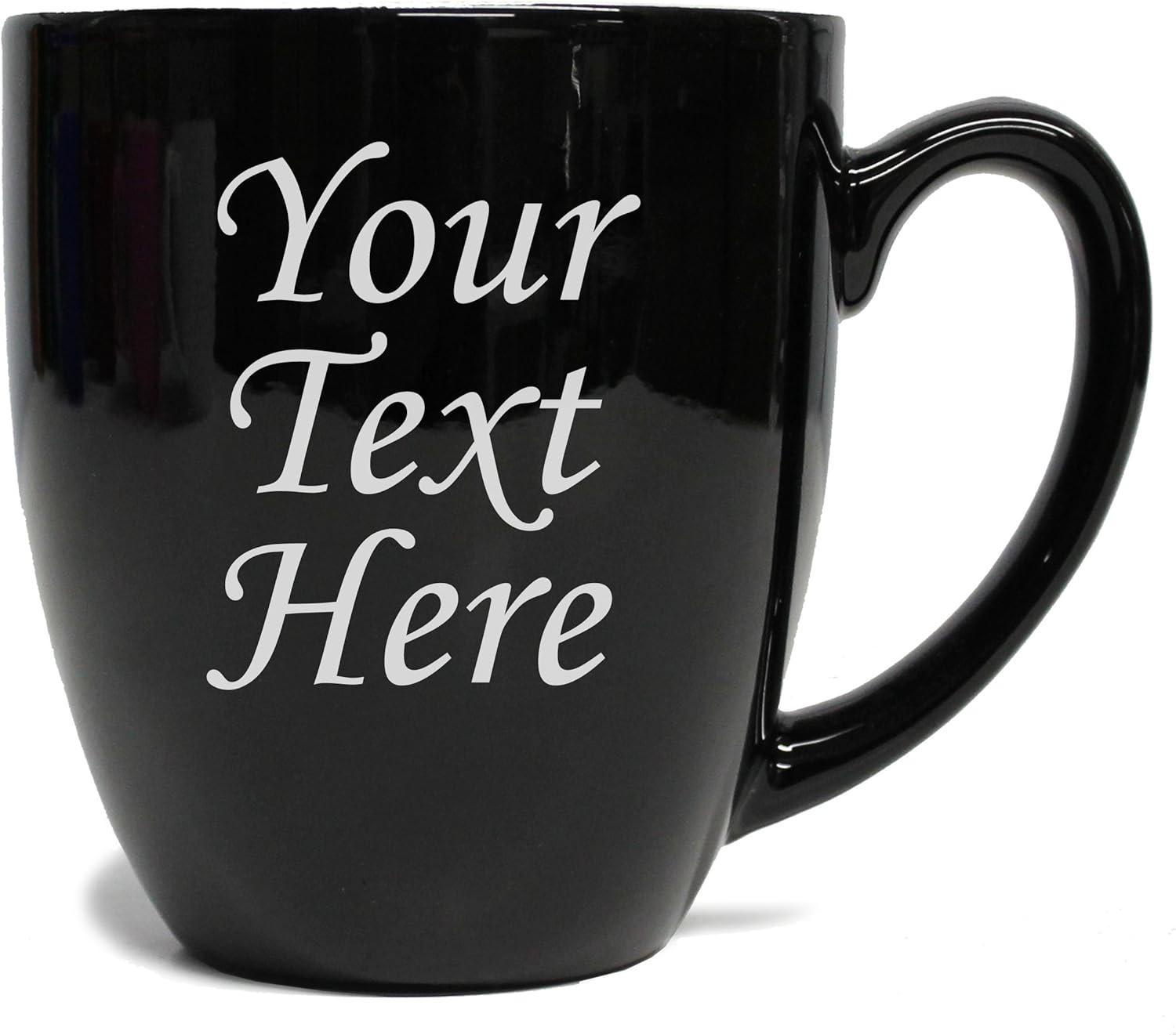 MyPersonalMemories Custom Engraved 16oz Latte Coffee Mug - Personalized Black Tea Cup with Any Text, Perfect Gift