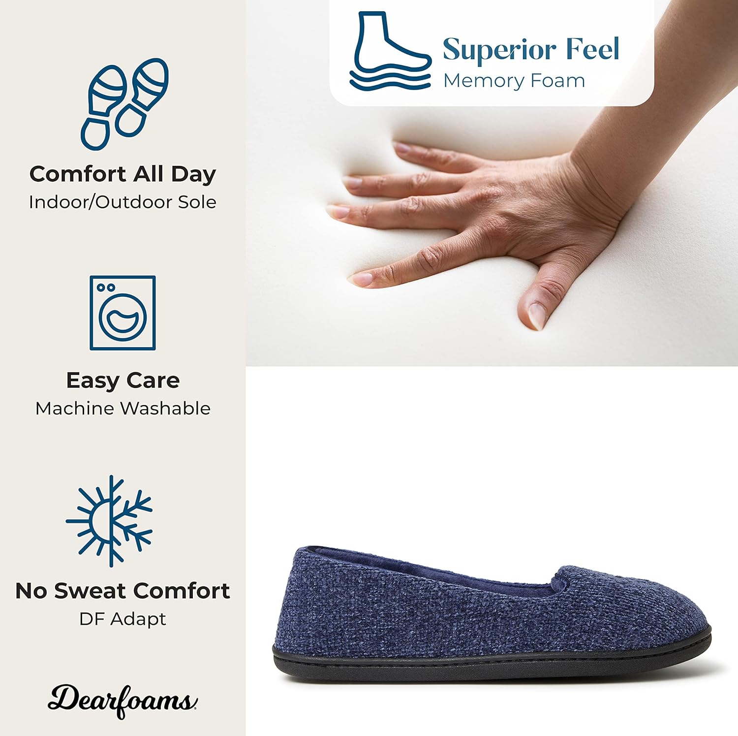 Dearfoams Women's Rebecca Soft Memory Foam Lightweight House Shoes Cozy Loafer with Warm Lining and Wide Widths Slipper - Image 4