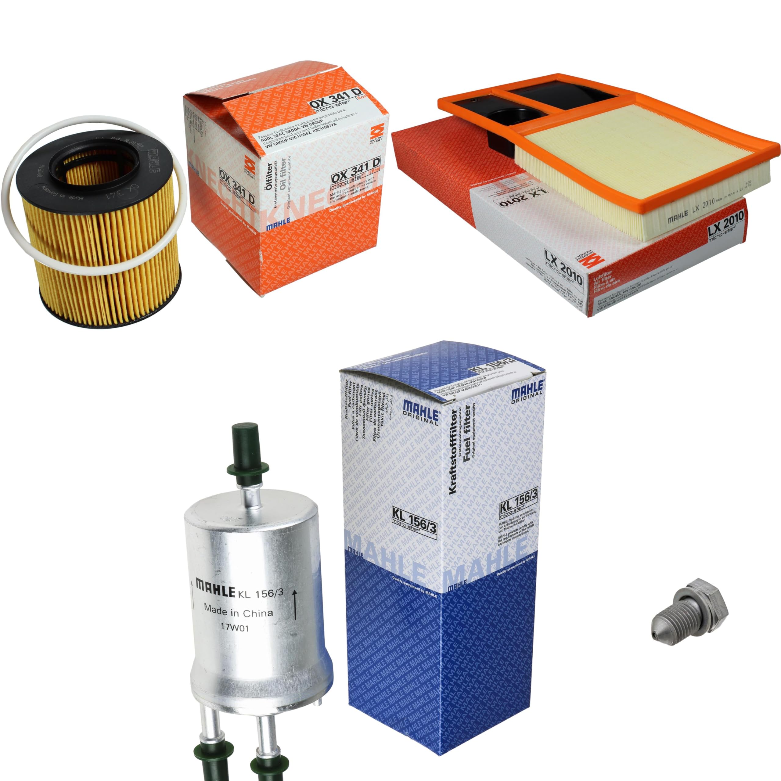 Paquete de inspección Kit de mantenimiento con filtro de aceite OX 341D, filtro de aire LX 2010, filtro de combustible KL 156/3, tornillo de cierre