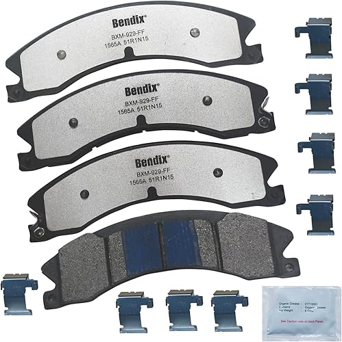 Miniatura 157 de Bendix Fleet Metlok MKD1770FM Pastillas de freno delanteras semimetálicas para Ford Expedition 2017-2010, F-150 2017-2010, Lobo 2020-2009, Lincoln