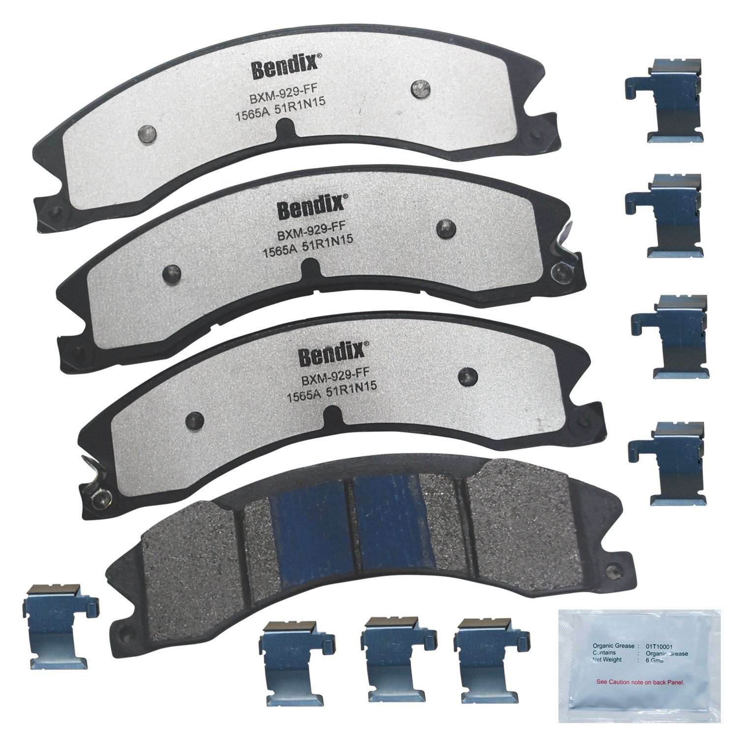 Bendix Fleet Metlok MKD1565AFM Semi-Metallic Front Brake Pads for Nissan NV1500 2021-2012, NV2500 2021-2012, NV3500 2021-2012, TITAN XD 2019-2016, TITAN XD 2024