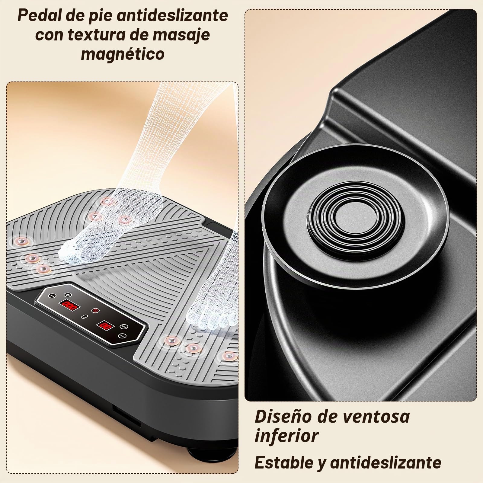 Placa de vibración, Potente Plataforma de vibración, aparatos de Fitness | Para casa, 120 niveles de ajuste de amplitud, 10 modos deportivos, para entrenamiento de cuerpo completo,desarrollo muscular