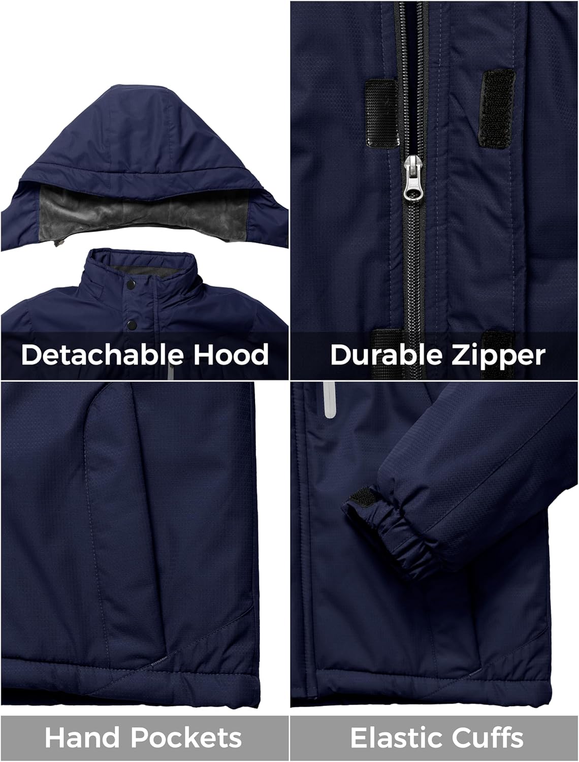 ZSHOW Boys' Waterproof Ski Jacket Windbproof Hooded Mountain Sportswear Outdoor Raincoat - Image 6