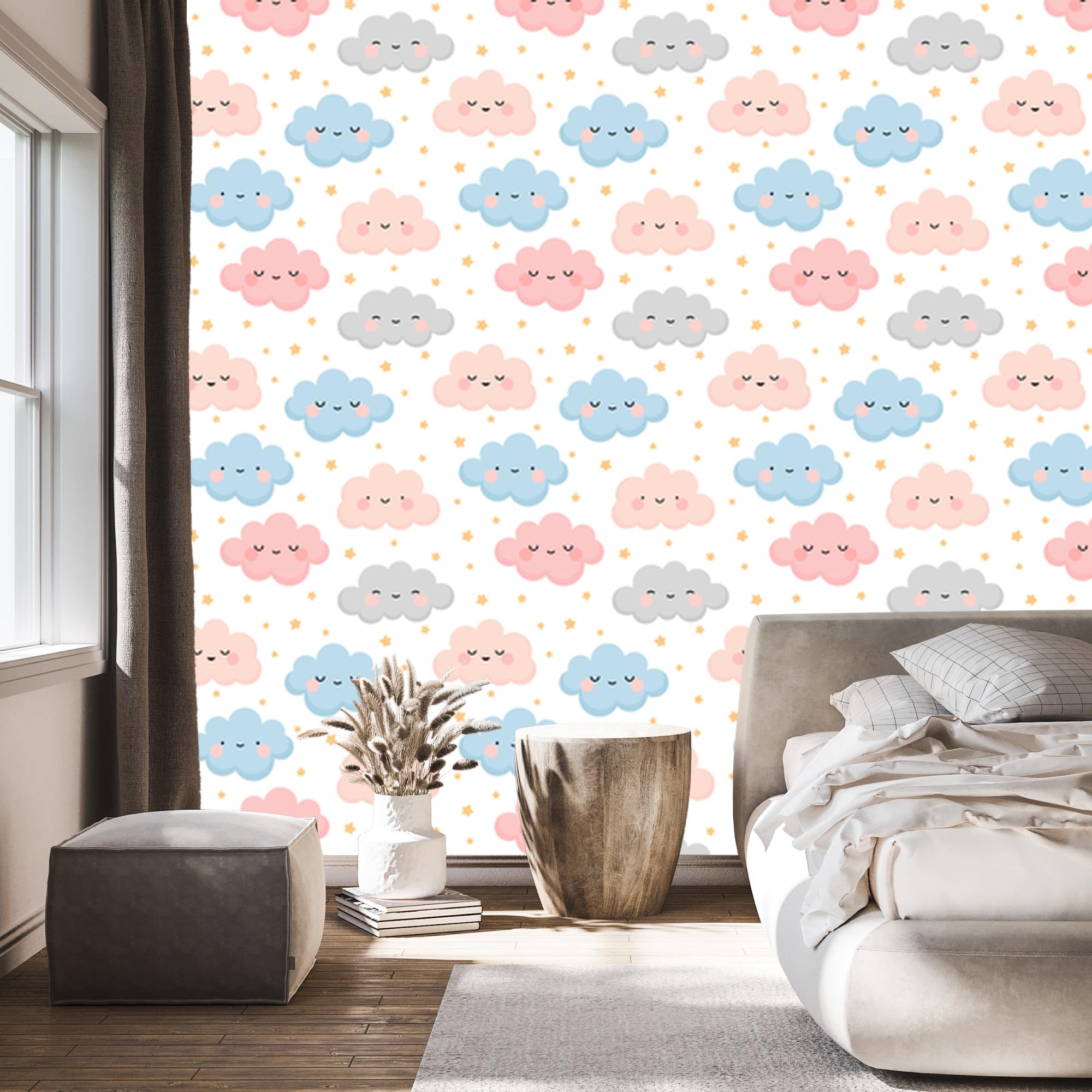 Decoración de Pared, Nubes coloridas, 50 x 1000 cm