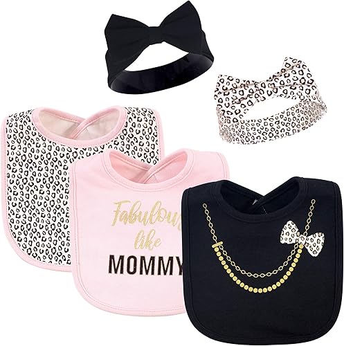 Little Treasure baby-girls Bib and Headband Set