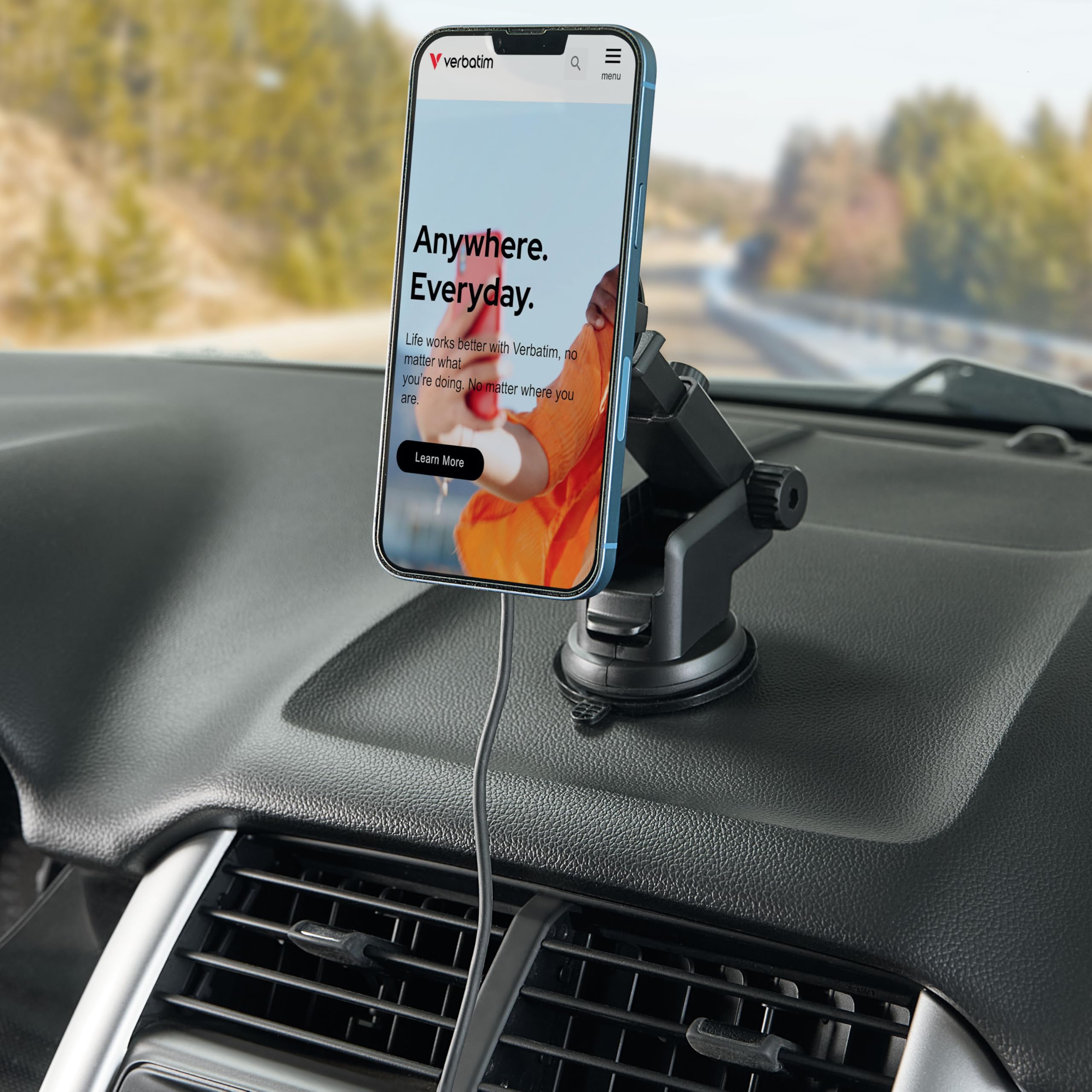 Verbatim Charging 'n' Drive Qi2 bezprzewodowa ładowarka magnetyczna do samochodu
