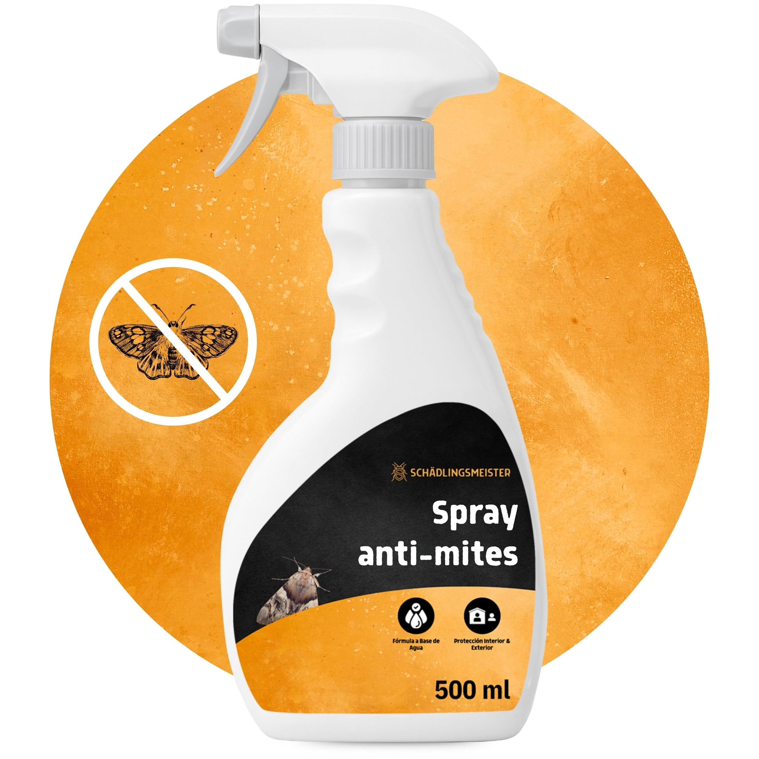 Panteer® Spray Anti-mites 500ML - Protection anti-mites contre les mites alimentaires et les mites des vêtements - combat les mites sans perméthrine, haute efficacité grâce à l'acétamipride - AMP 2 CL