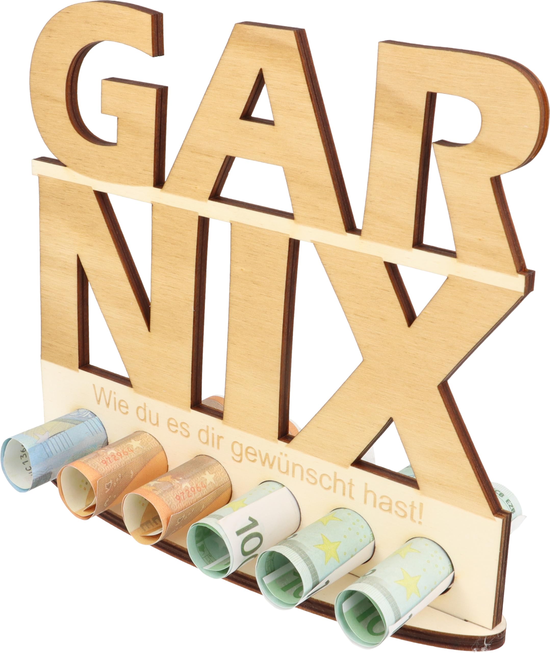 XL Wooden Money Gift, Gift Idea, Gift Voucher Packaging, Funny Gift, Money Gift for Men and Women (Nothing!) - Image 3