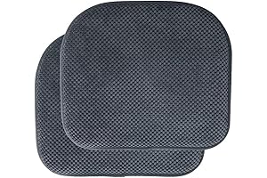 Chic and Comforting: Grey Memory Foam Dining Chair Pads (Set of 2)