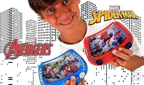 Miniatura 3 de JA-RU Marvel - Juego de agua clásico de mano (2 unidades de estilo surtido) Avengers & Spiderman. Anillo de agua de juguete de arcade solo agrega
