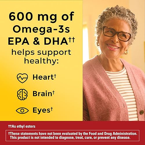 Miniatura 2 de Nature Made - Suplementos de Aceite de Pescado Omega 3 y Aceite de Algas, 1200 mg, Suplemento de Omega 3 para el Corazón, el Cerebro y los Ojos, Uno