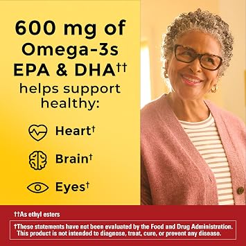 Nature Made Omega 3 Fish Oil and Algae Oil Supplements 1200mg, 60 Softgels