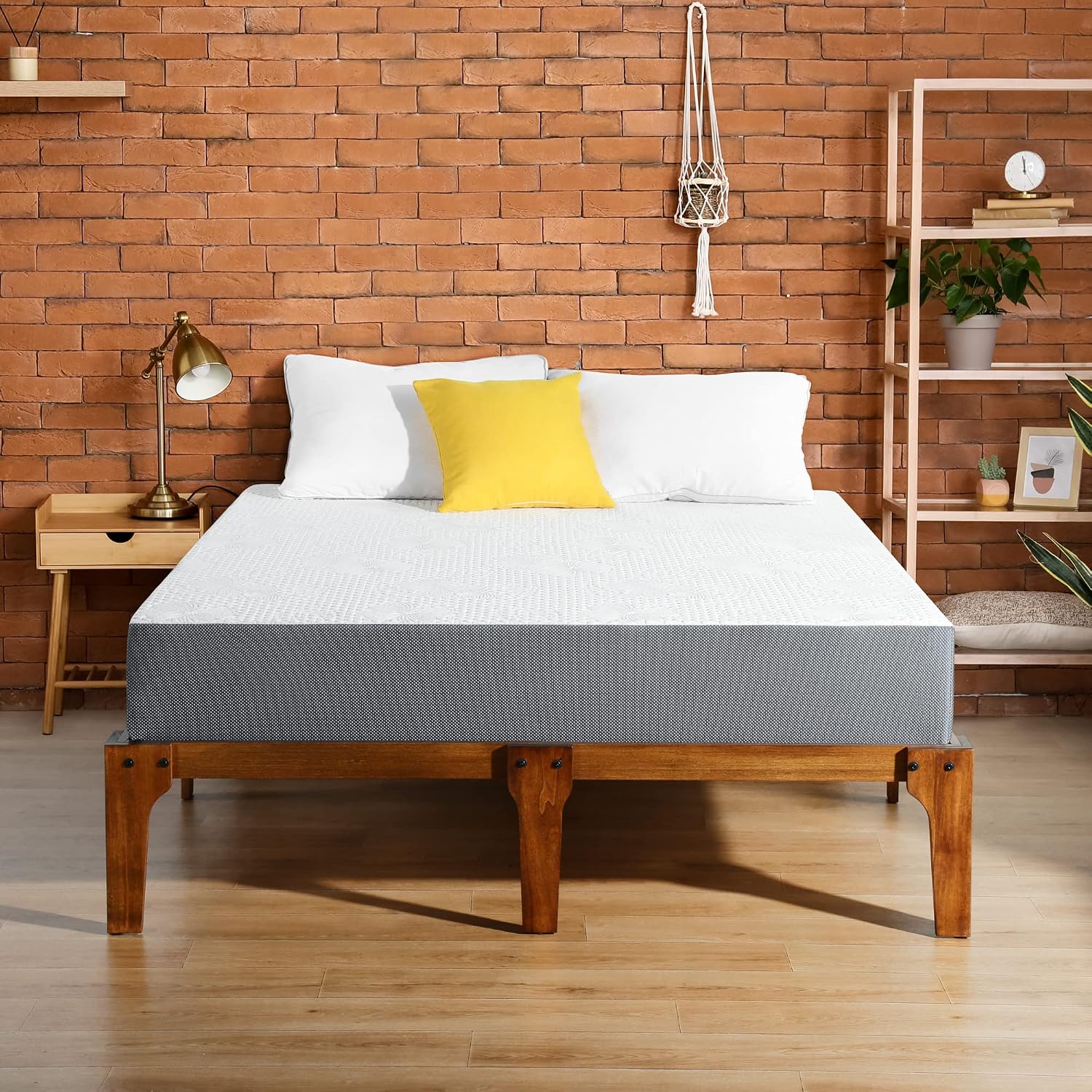 Olee Sleep 7 Inch Ventilated Gel Infused Memory Foam Mattress, CertiPUR-US® Certified, Gray, Full