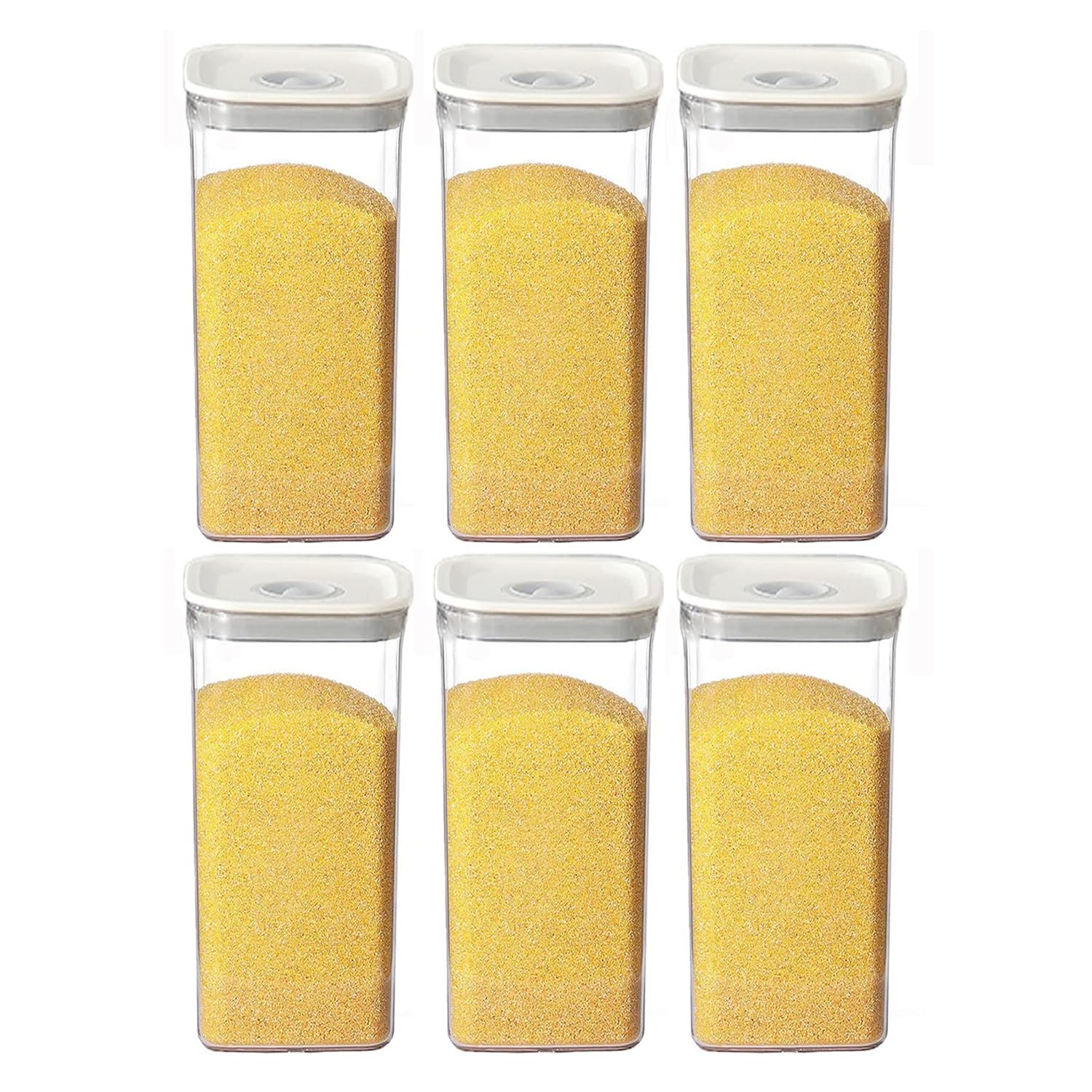 GGEROU Airtight Food Storage Containers,Set of 6，Food Grade Plastic Sealed Storage Tank with Lock Lids,Kitchen Pantry Organization Storage Jars,Moisture Proof,for Candy,Coffee,Cereal (6*L:1500ML)