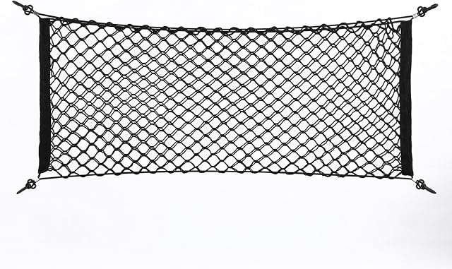Yosoo Envelope Style Universal Trunk Cargo Organizer Storage High Elastic Envelope Net Mesh Storage Organizer with Mounting Screw Trunk Cargo Net (Black) 90cm x 40cm