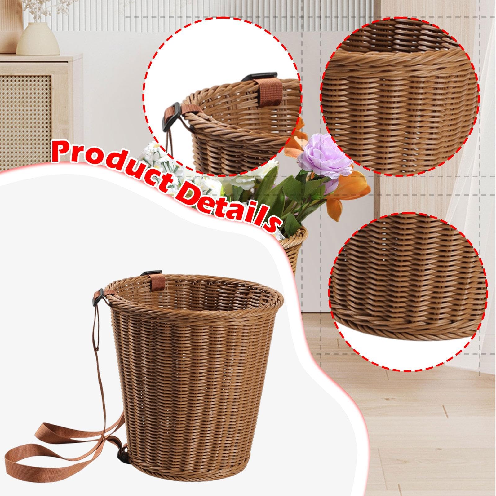 Cesta de Recolección Elegante, Hecha a Mano, Robusta Y Multiusos para Fruta, Camping Y Jardín.
