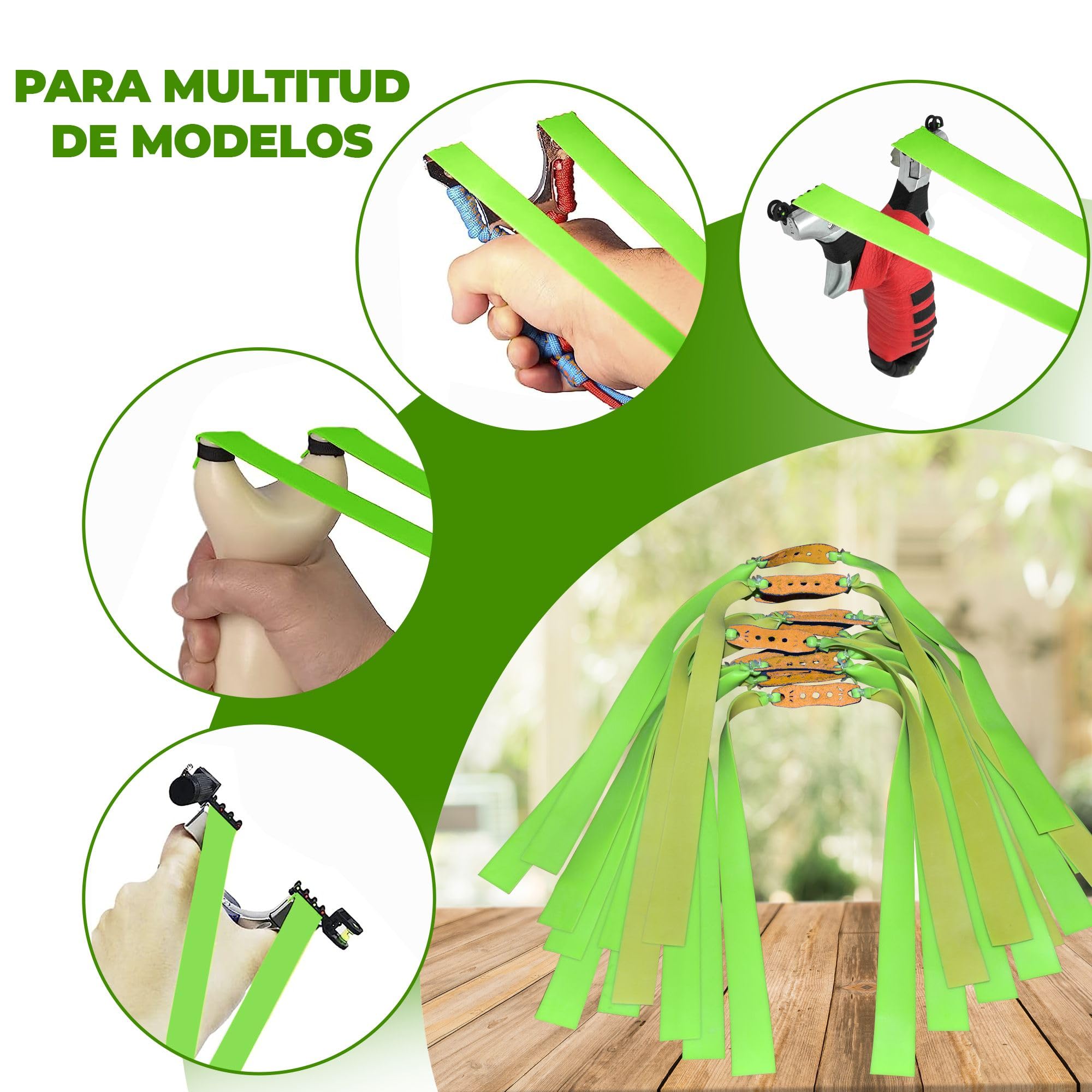 6 Elastici Per Fionda HSKRKOW - Lattice, Misure 13.5/16.5/26.5 Cm, Per Caccia, Pesca E Tiro - Foto 6