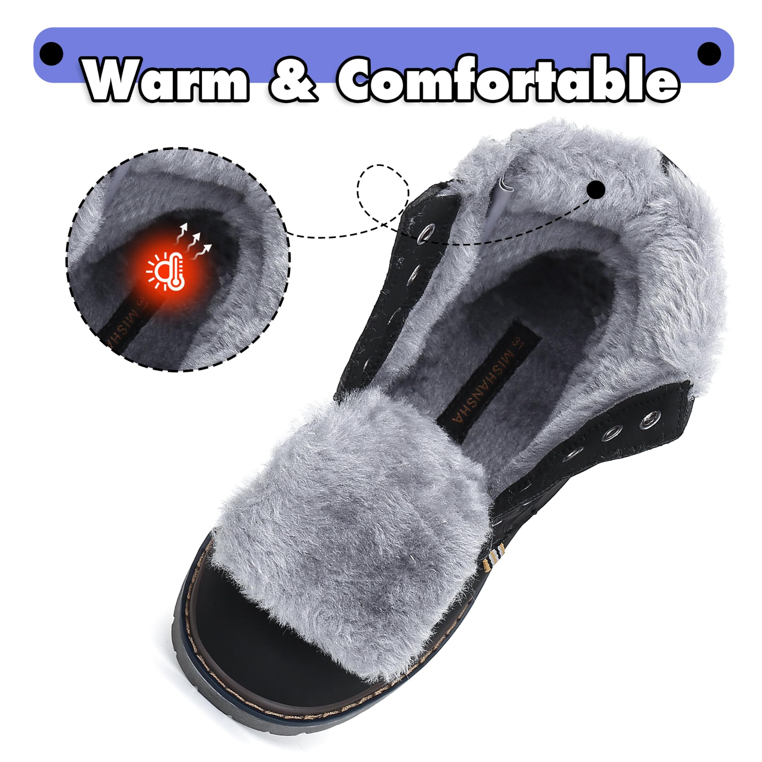 Mishansha Bambino Stivali da Neve Ragazzo Ragazza Inverno Antiscivolo Caldo Scarpe Unisex, GR.24-36