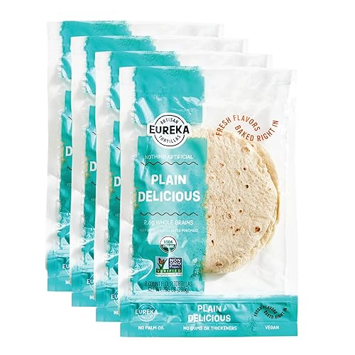 Miniatura 46 de Eureka Tortilla Tortillas orgánicas de harina deliciosas Tortillas artesanales orgánicas Mini granos enteros de 6 pulgadas Veganas, sin OMG