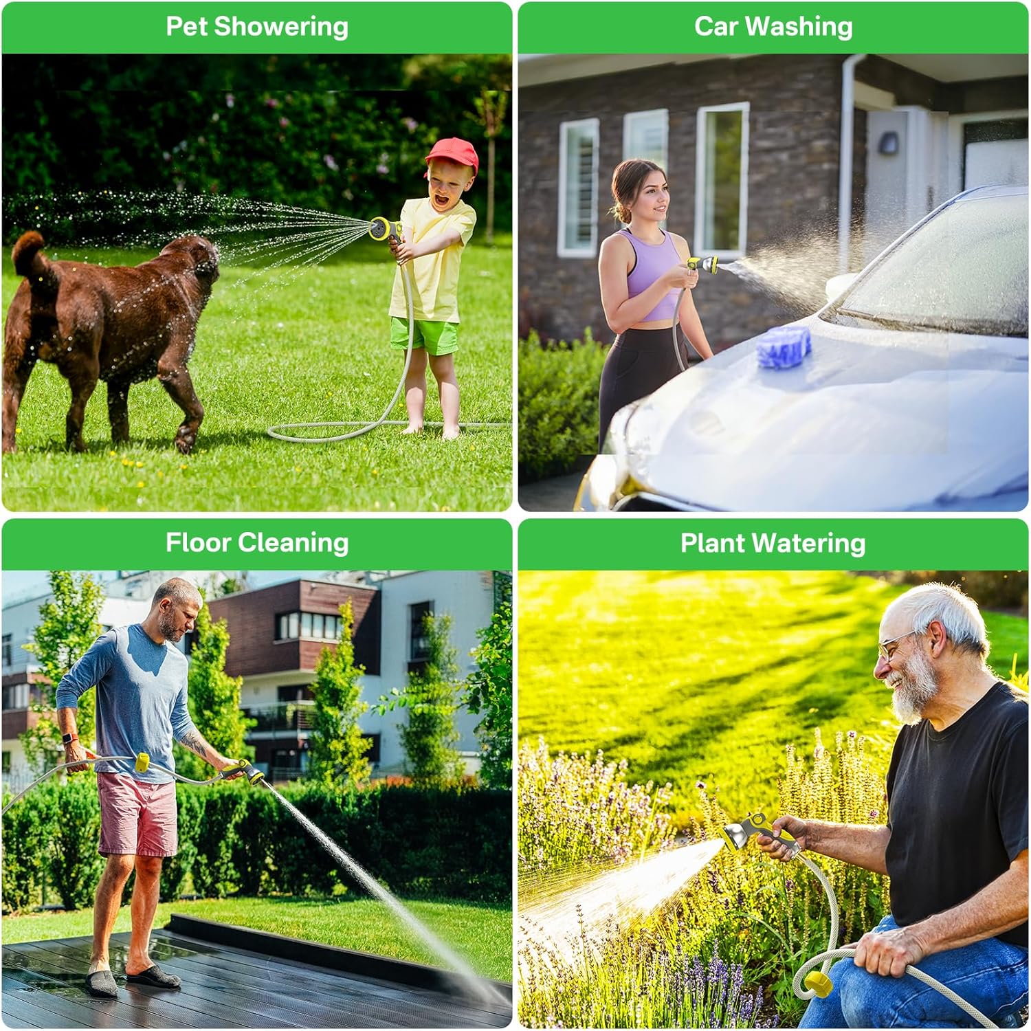 YQ-65ft x 5/16'' retractable garden hose reel, heavy-duty wall-mounted outdoor gardening hose, suitable for yard cleaning, pet showering, watering plants and tree irrigation