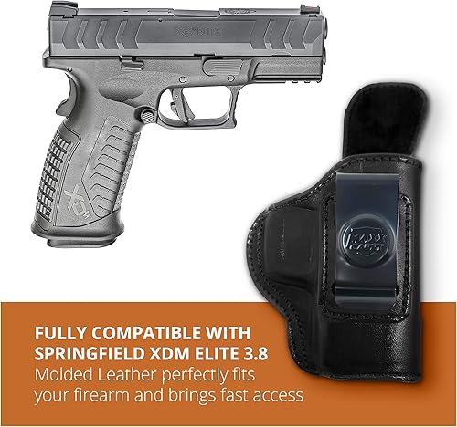 Miniatura 5 de PH - Funda de cuero genuino para Springfield XDM Elite 3.8  Funda táctica de cuero Iwb  Funda de transporte oculta de cuero  Cómodo apéndice de