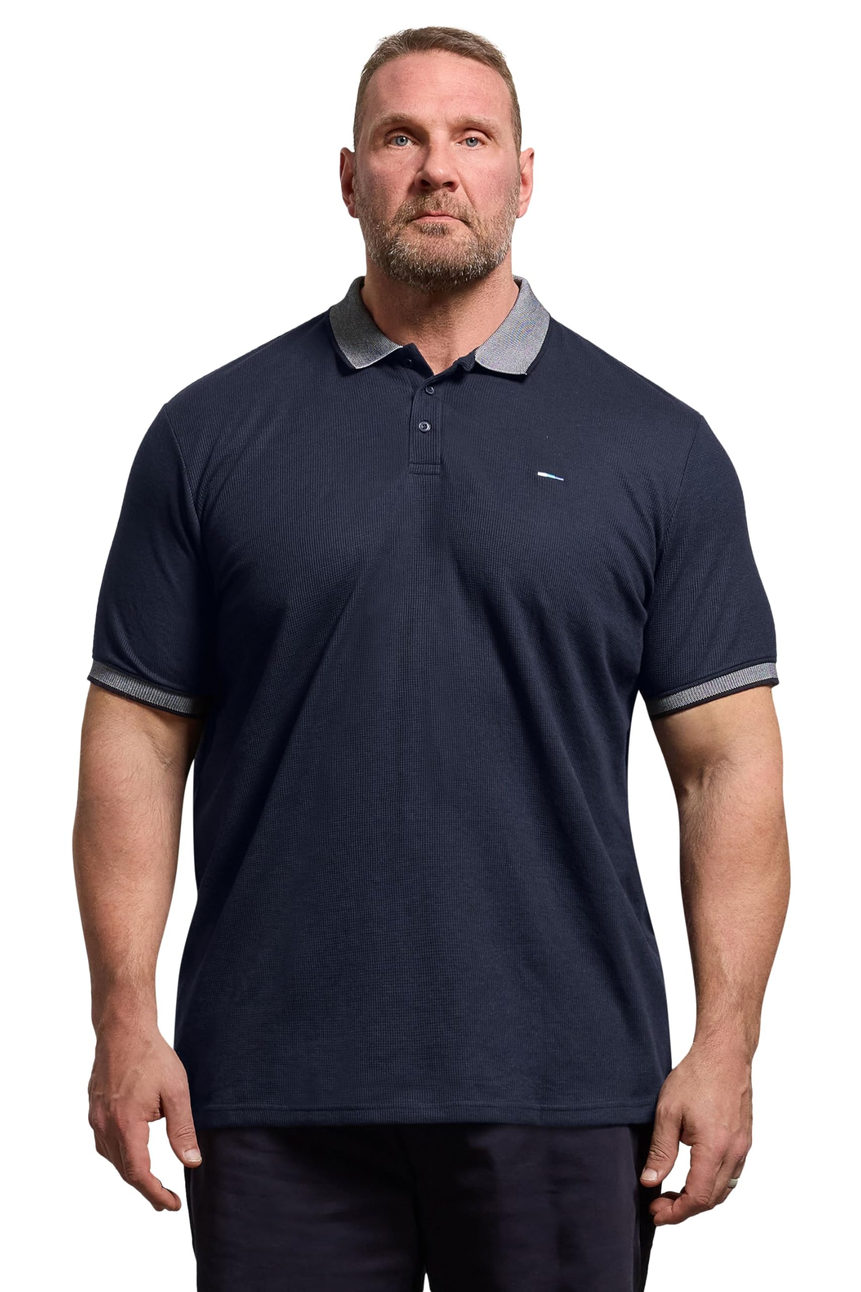 BadRhino Two Tone Waffle Polo Shirt, Blue, Size 2Xl, Men