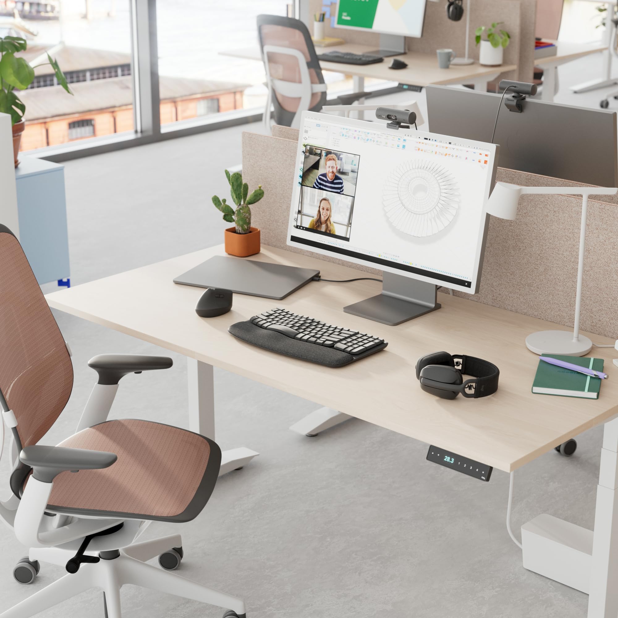 Logitech Brio 505 Webcam Full HD con correzione automatica dell’illuminazione, inquadratura, modalità Mostra, 2 microfoni con riduzione del rumore, Msft Teams, Google Meet, Zoom - Grigio
