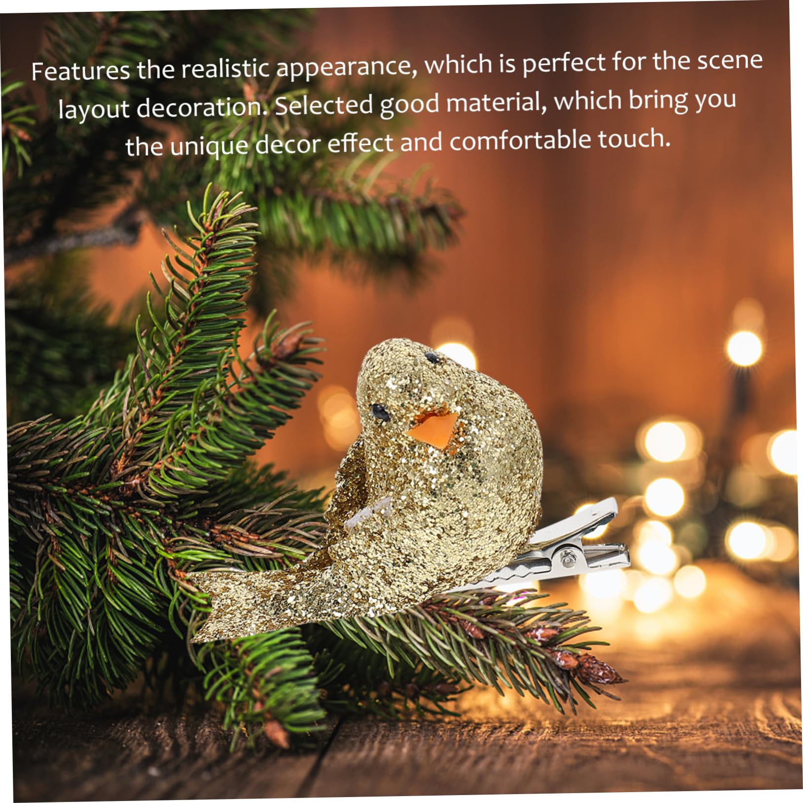 PRETYZOOM 36 STK Weihnachtsschaumvogel Weihnachtsbaumschmuck Weihnachtsvögel Mittelstücke Bastelschaum Vogelclip Krippenschmuck Für Kinder Weihnachtsszene Schmuck Vögel Szene Golden