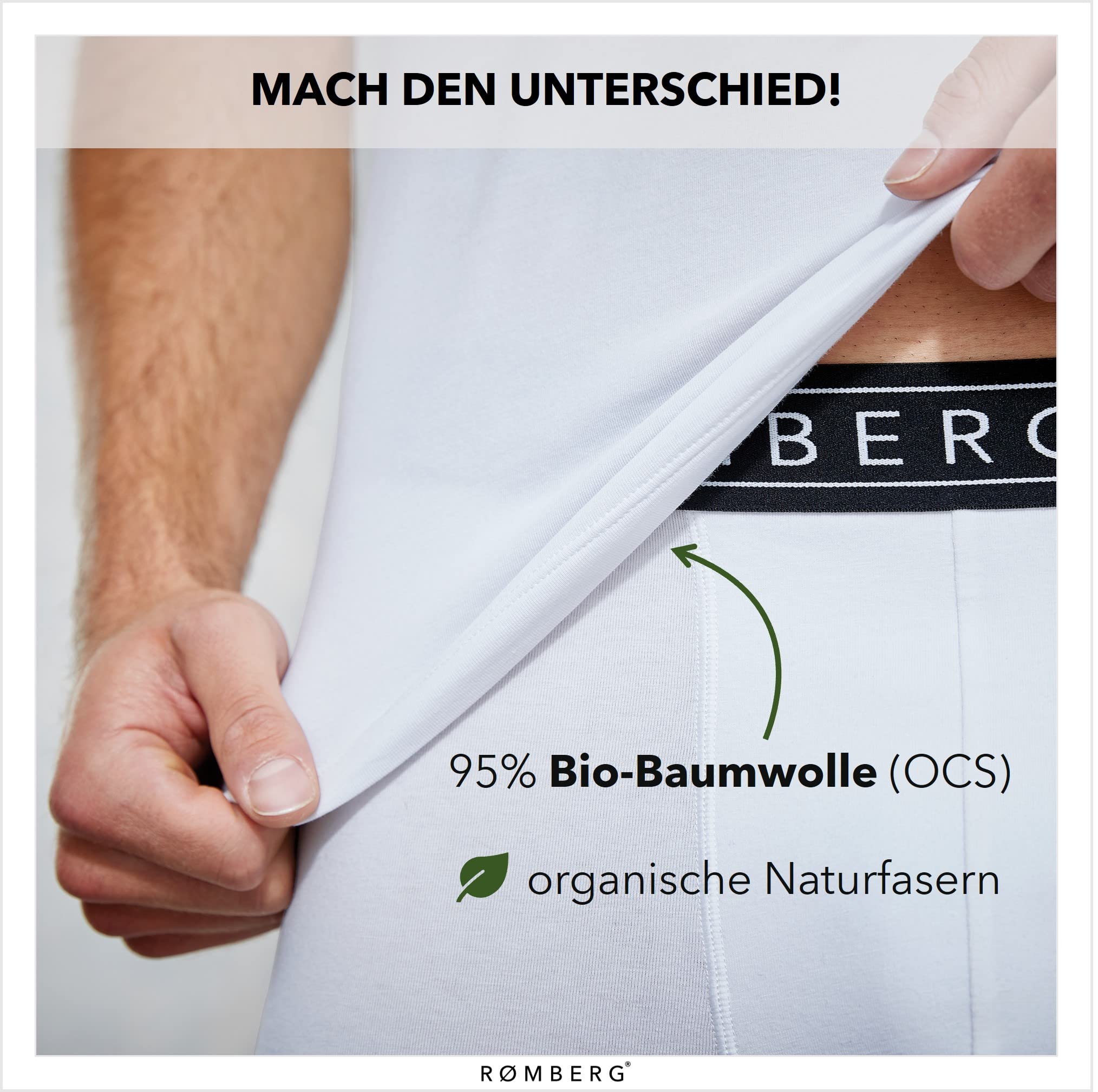 Romberg Herren Unterziehshirt mit Rundhals, 3er Pack aus nachhaltiger Bio-Baumwolle (GOTS Zertifiziert)