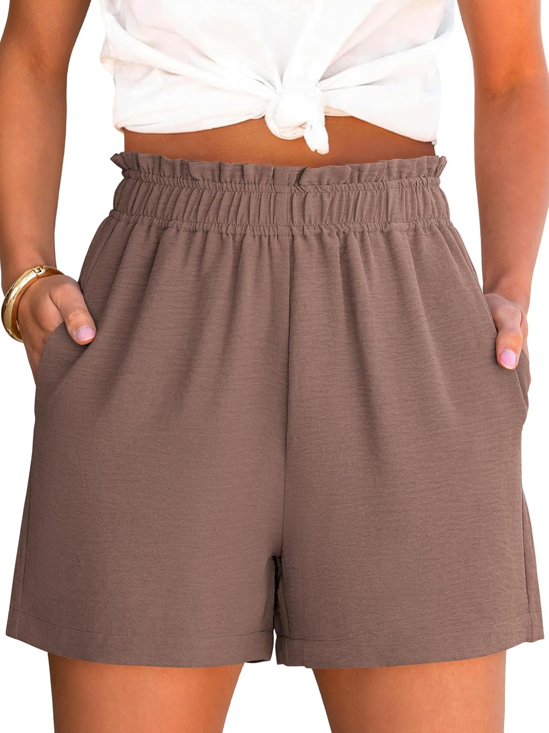 ANRABESS Shorts for Women Summer Casual Elastic High Waisted Dressy Lounge Shorts Comfy Bottoms 2026 Beach Vacation Clothes