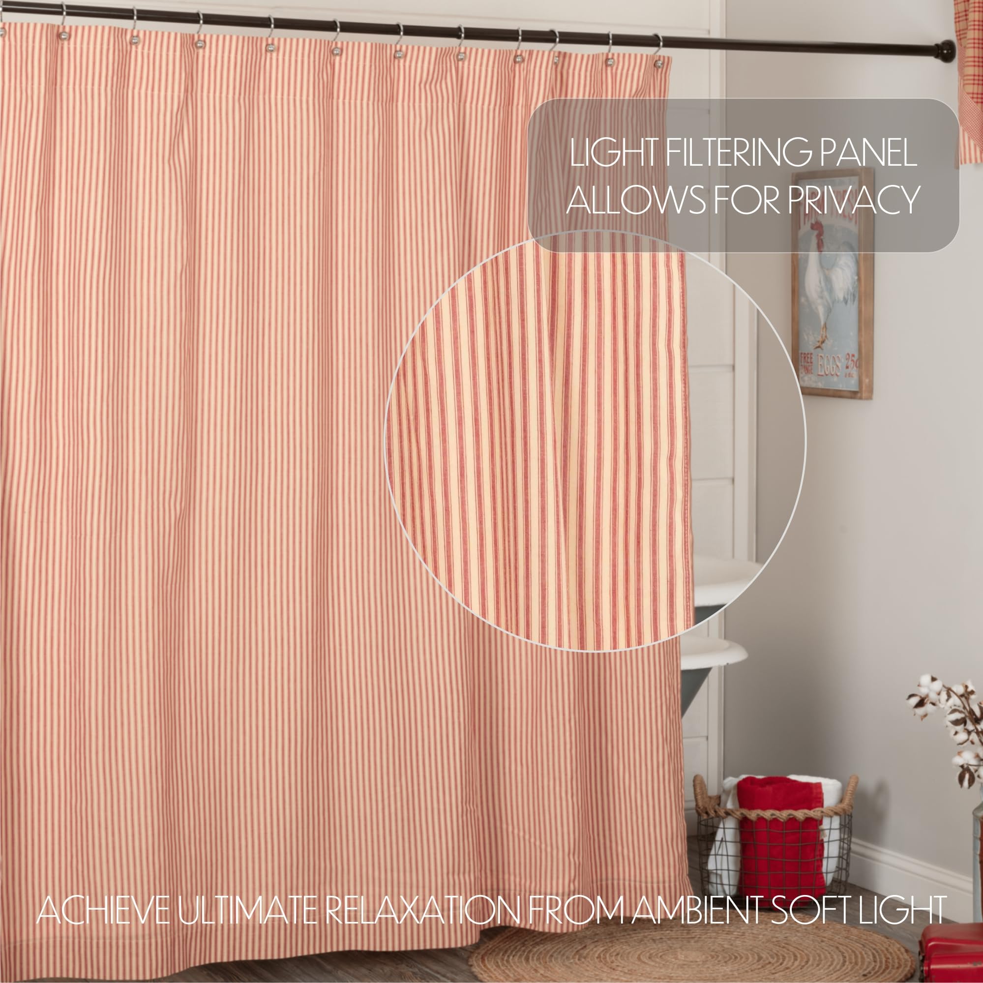 VHC Brands Sawyer Mill - Cortina de Ducha (72 x 72 cm)