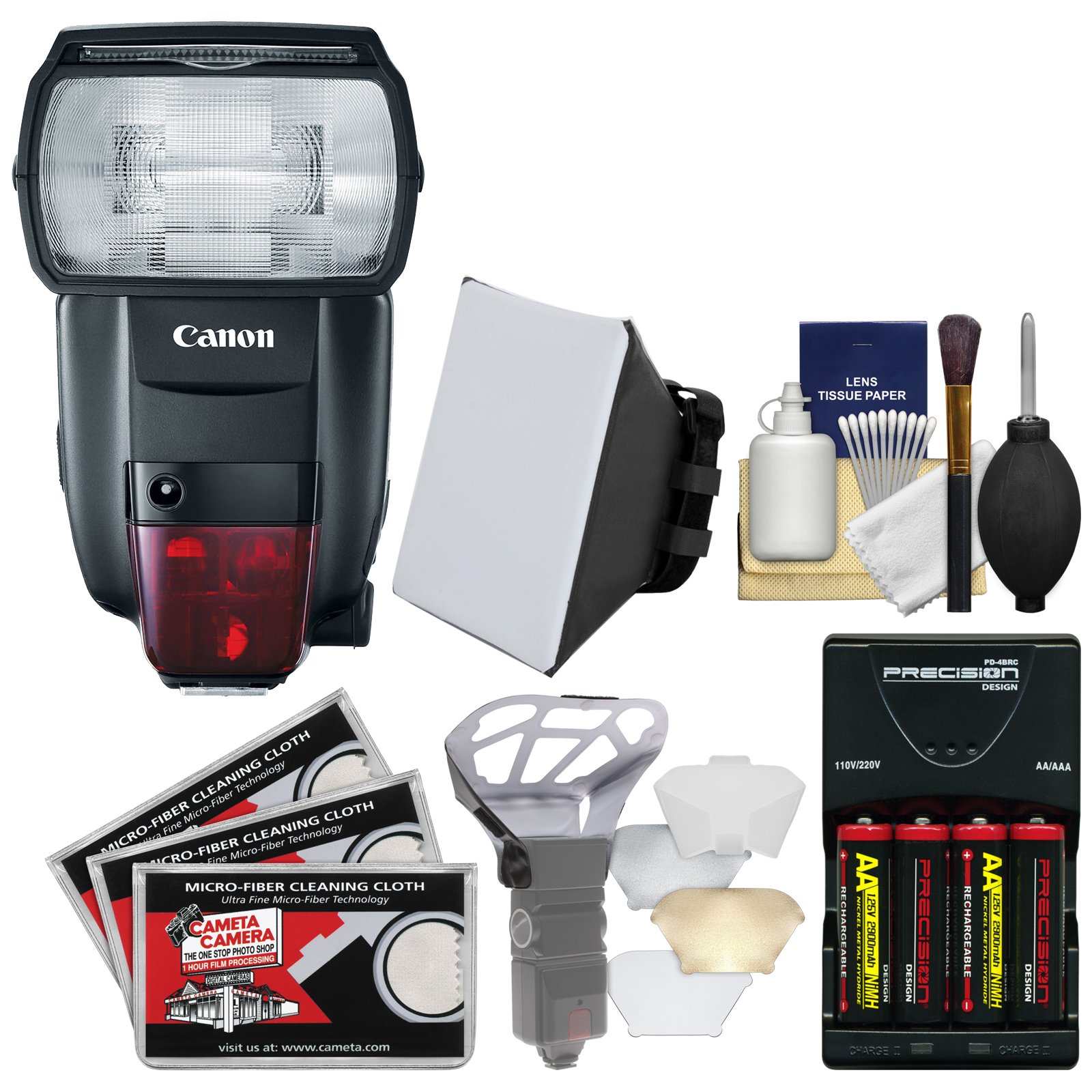 Canon Speedlite 600EX II-RT Flash with Batteries & Charger + Soft