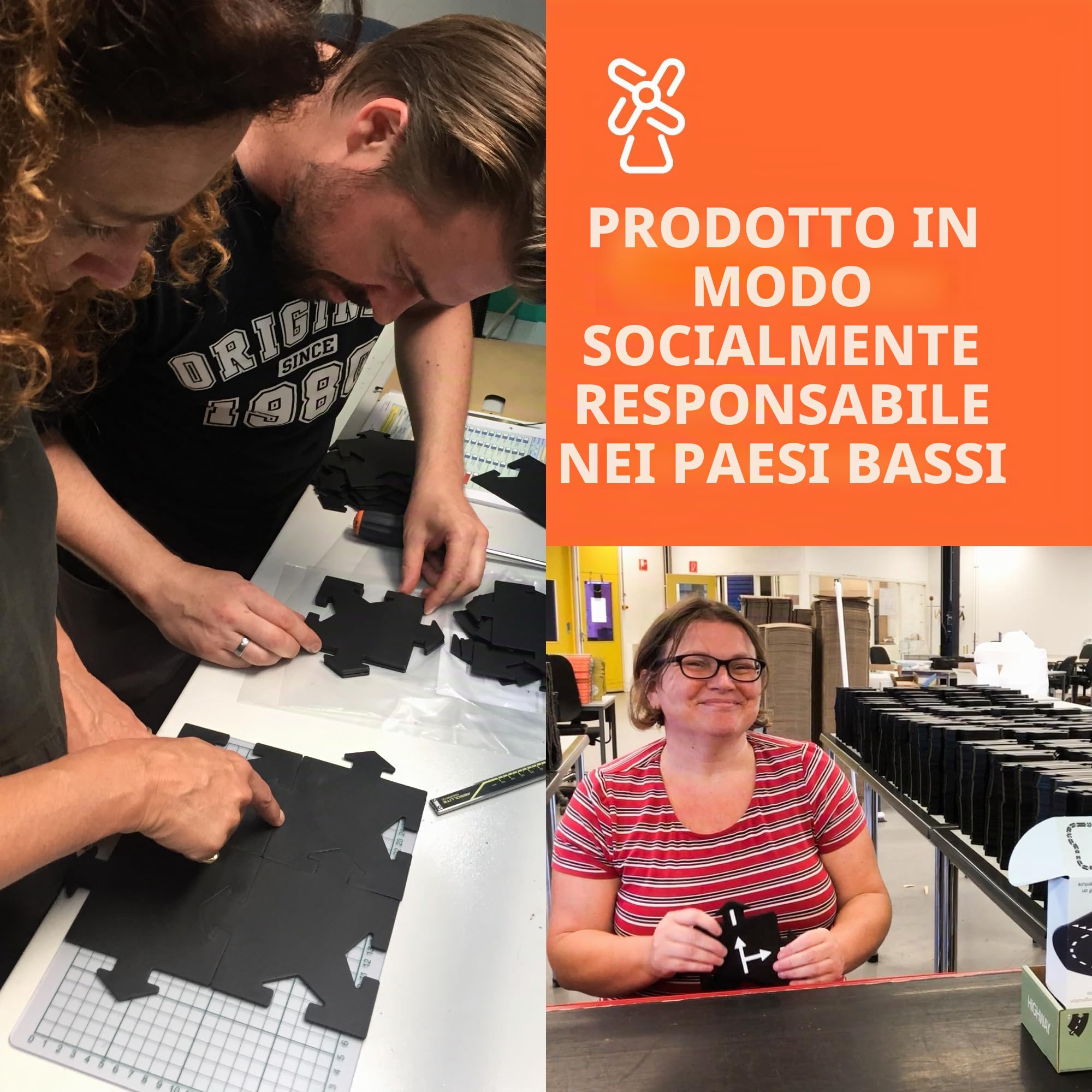 waytoplay, Set da Costruzione per Strada Giocattolo, 12 Pezzi, Colore Nero con Strisce Bianche