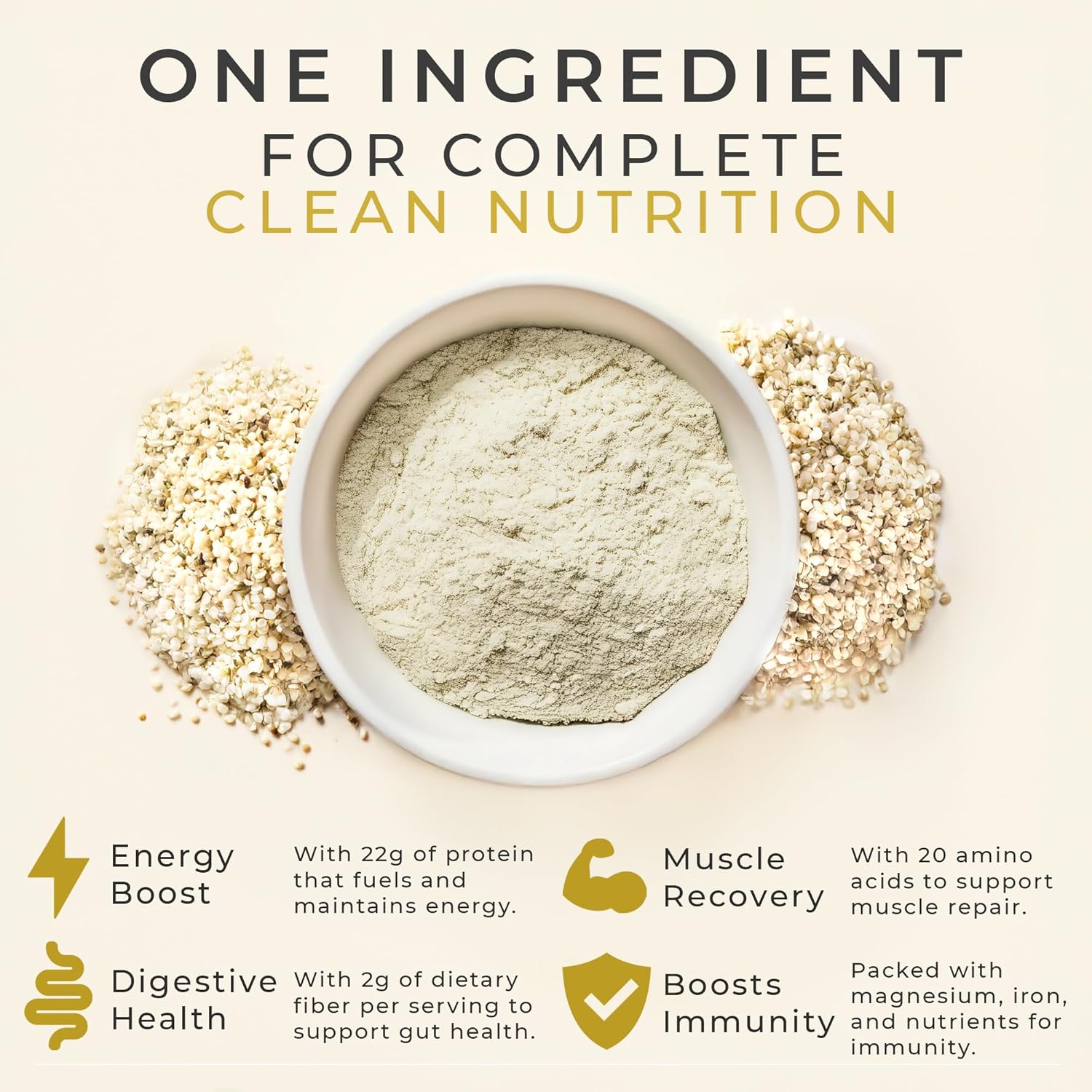 Organic Hemp Protein Powder for Women & Men - Unflavored Pure Natural - Plant Based Powder, Vegan, Gluten Free, Keto - Hemp Seed Powder Cold-Pressed 1.32lb (20 Servings (1.32 lb), Unflavored) - Image 4