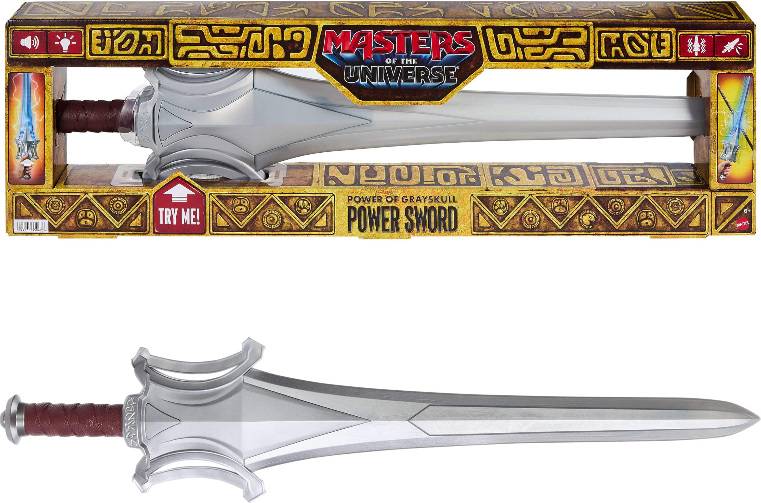 Masters of the Universe 2026 Movie, He-Man Powers of Grayskull Sword with Lights Dialogue Sounds & Vibration Effects, 27 Inch Role Play Toy