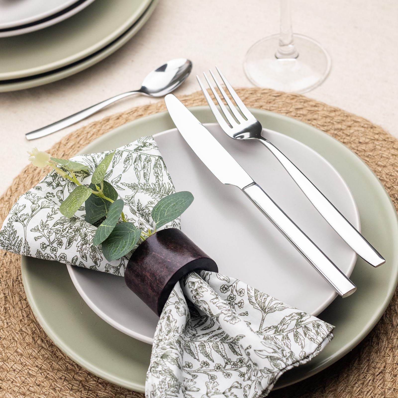 Alata Bristol Ménagère 32 pièces en acier inoxydable avec cuillère, couteau et fourchette, service pour 8 personnes, passe au lave-vaisselle/usage quotidien, poli miroir