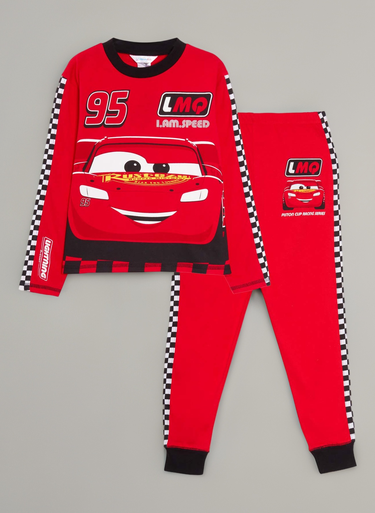 Disney Cars Pyjamas Kids Lightning McQueen Full Length Racing Driver Dress Up Pjs Set Nightwear