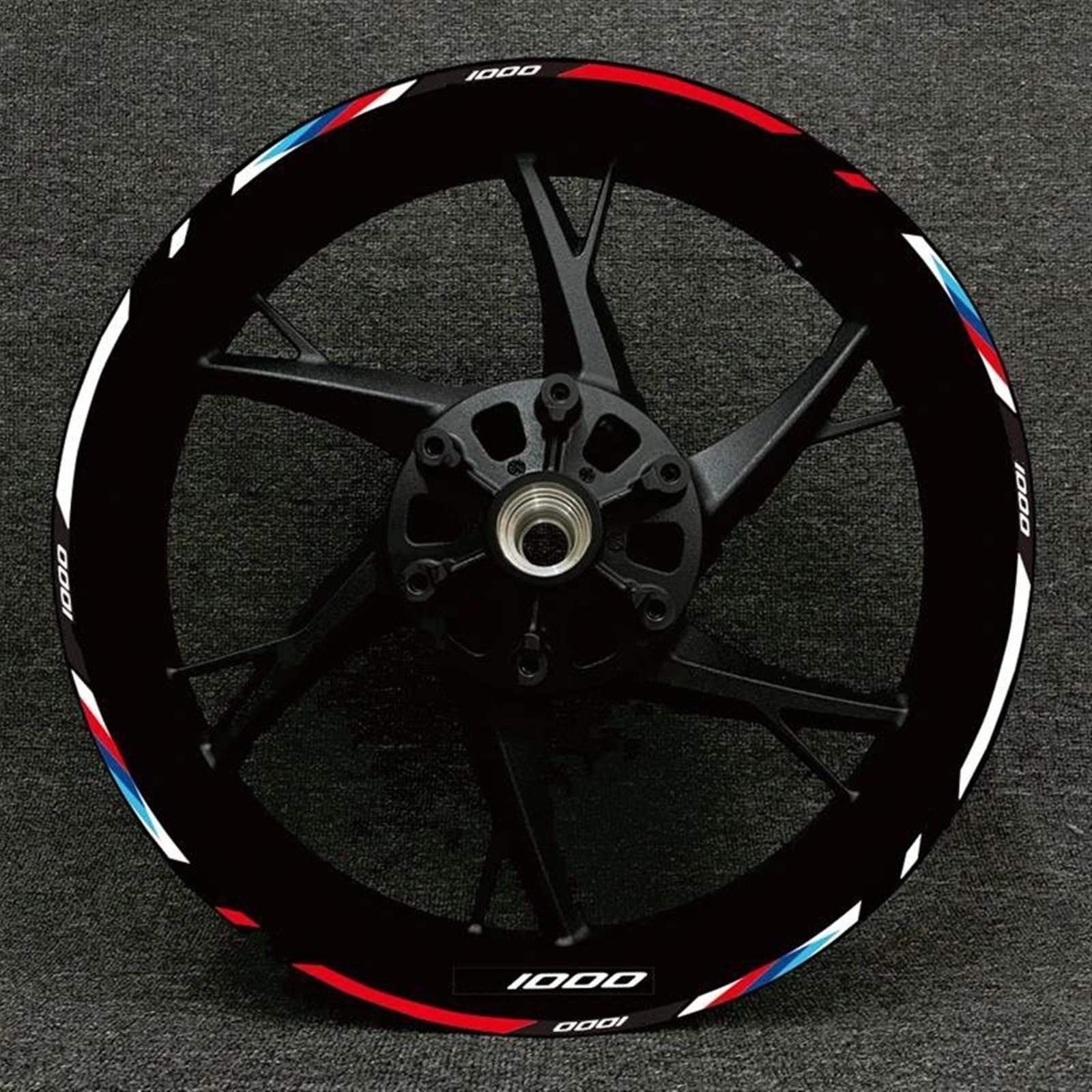 17 Inches Motorcycle Racing Equipment Tire Rim Adhesive Reflective Decal Sticker for BMW S1000XR S1000R 1000RR(Color24)