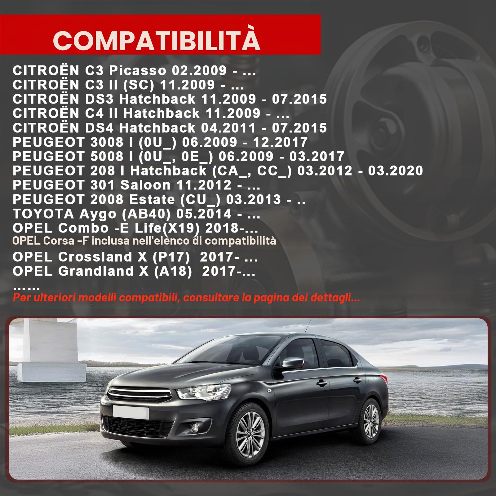 Attrezzo per cinghia di distribuzione motore Strumenti di regolazione albero a camme motore adatti per 208 308 2008 EB0 ZMZ EB2 HMZ C3 C4 1.0 1.2 Codice articolo 0109-2A 0109-2B 109-2C 109-2D 109-2B