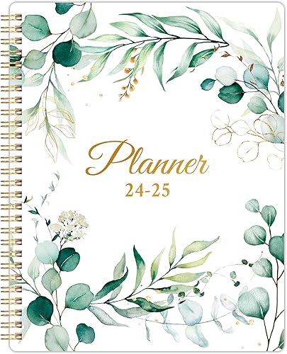 Agenda 2024-2025 - Agenda académica 2024-2025, julio 2024 - junio 2025, 8 x 10 pulgadas, agenda semanal y mensual encuadernada en espiral, gran